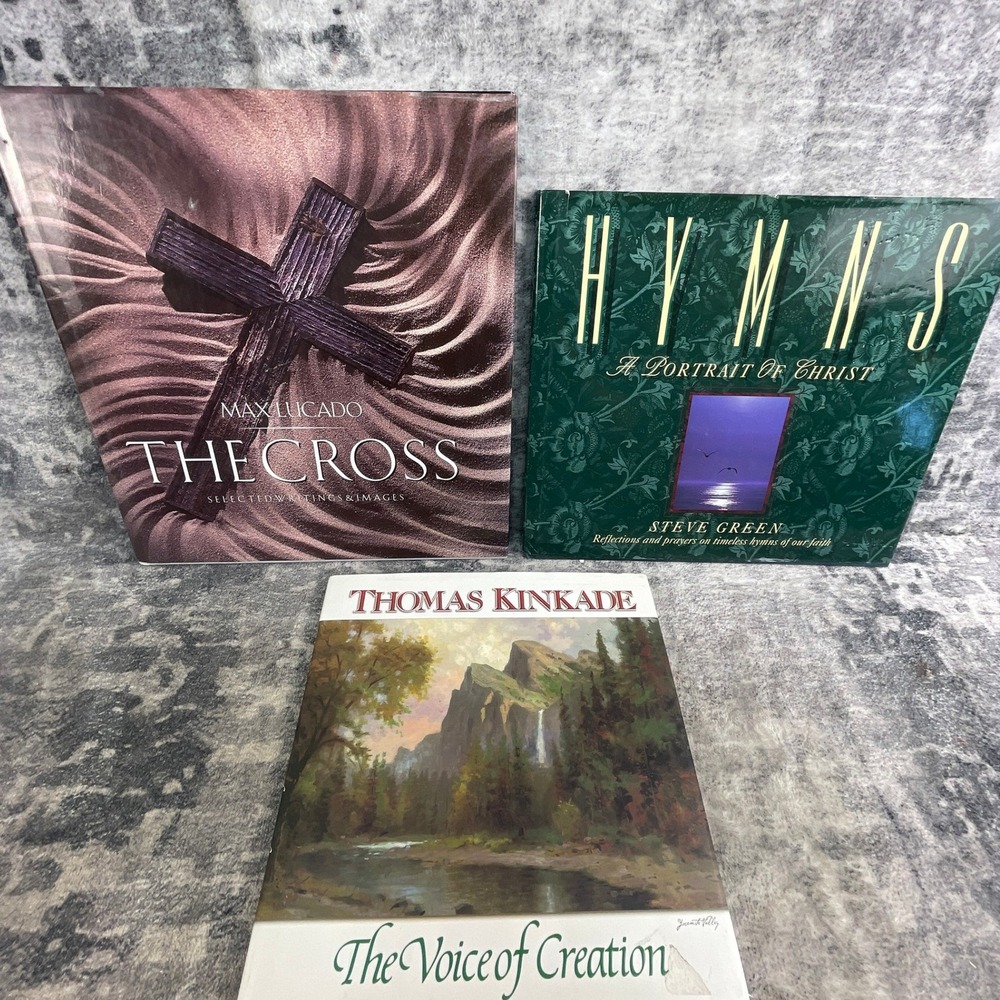 Christian Art Book Lot Thomas Kinkade The Voice of Creation Max Lucado 3pk